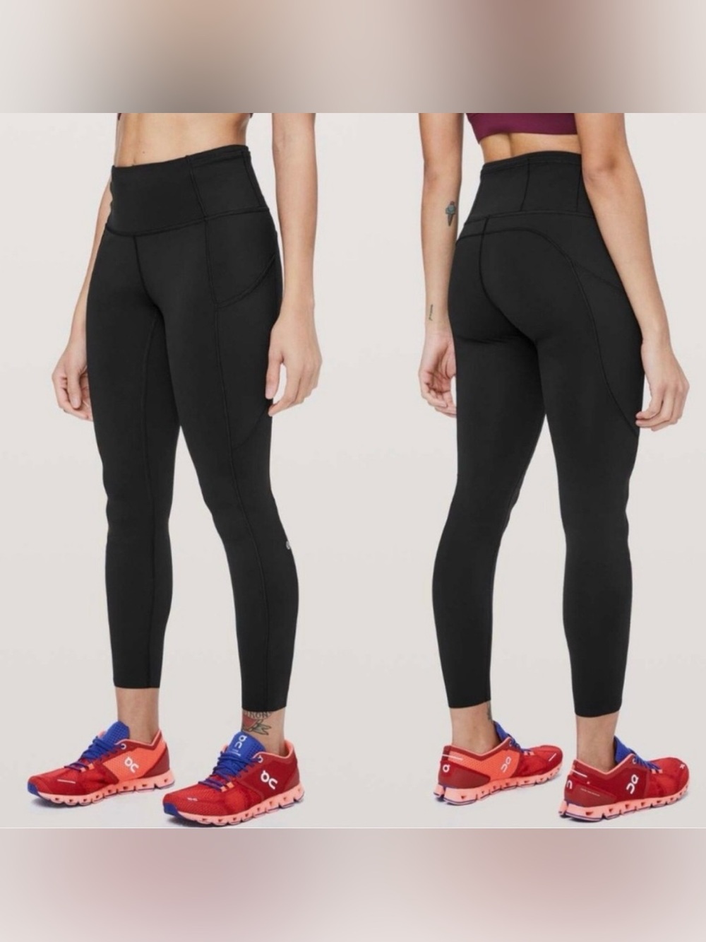 lululemon athletica Black Fast & Free 7/8 High-Rise Sculpt Tight Active Leggings